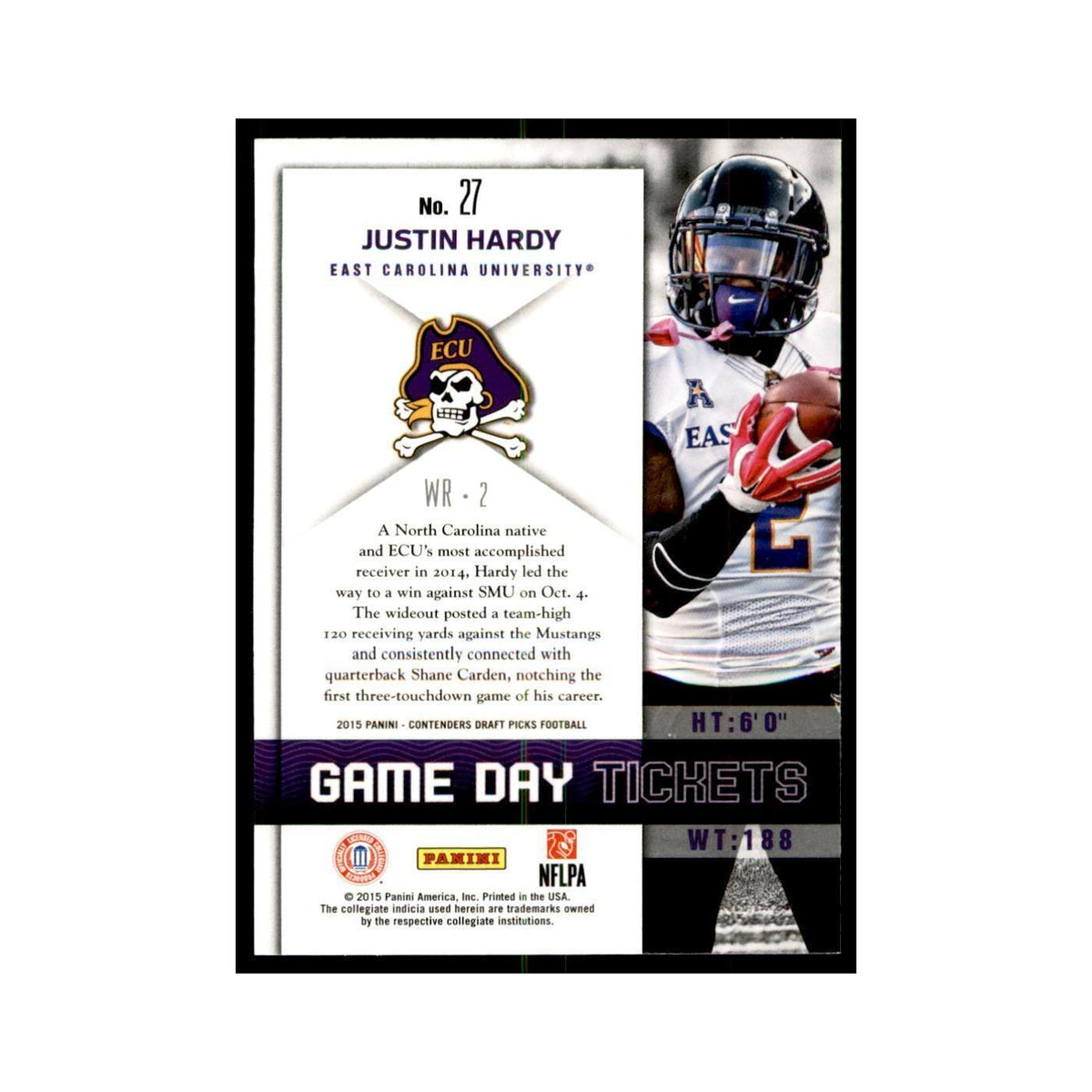 Justin Hardy 2015 Panini Contenders Draft Picks #27 Football Cards NM