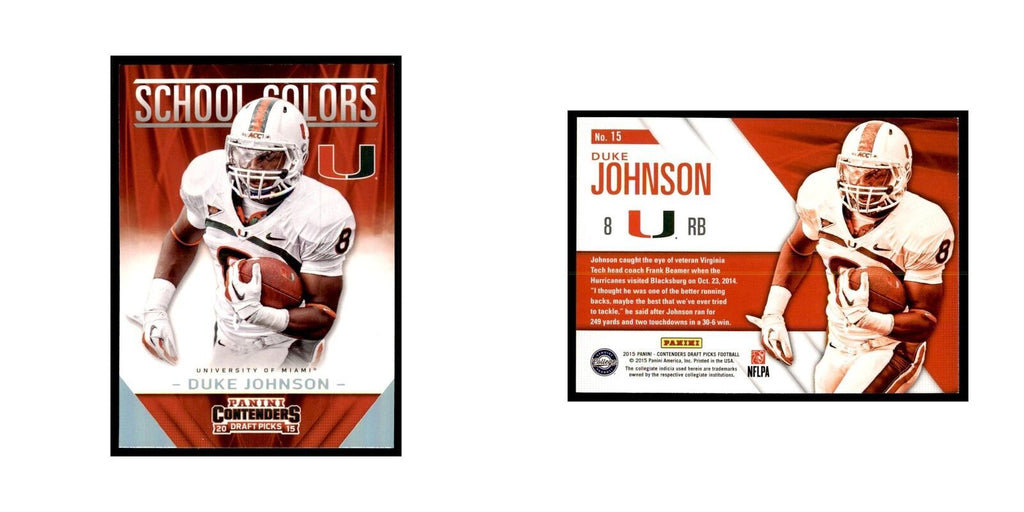 Duke Johnson 2015 Panini Contenders Draft Picks #15 Football Cards NM