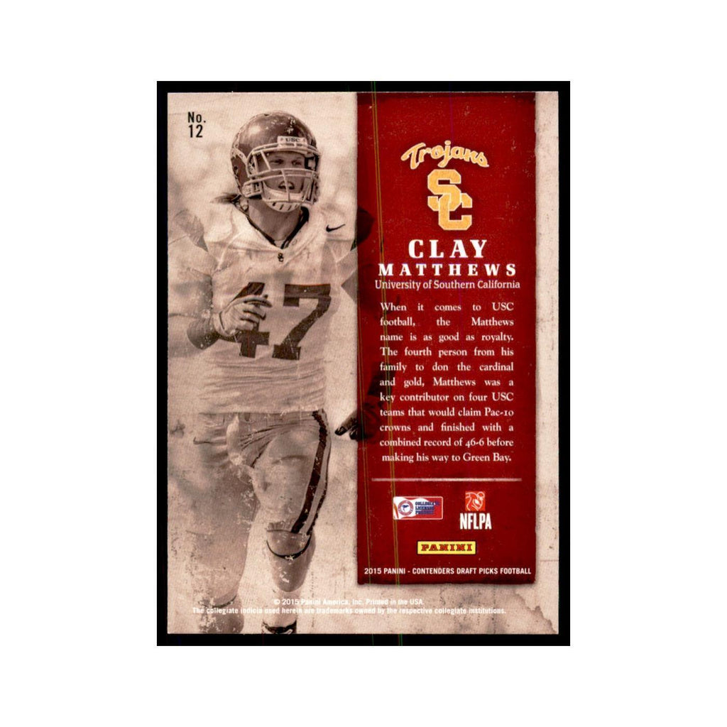 Clay Matthews 2015 Panini Contenders Draft Picks #12 Football Cards NM
