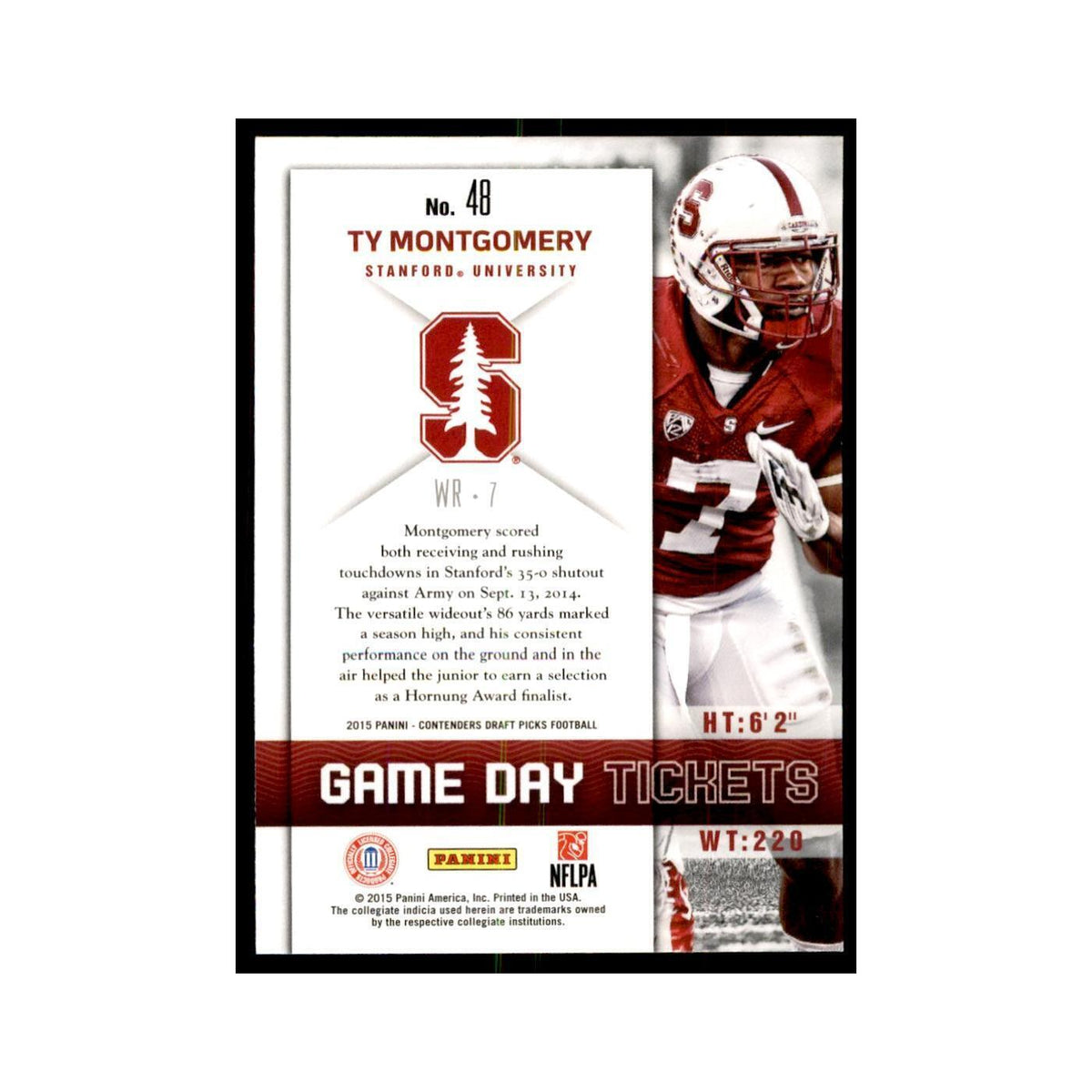 Ty Montgomery 2015 Panini Contenders Draft Picks #48 Football Cards NM
