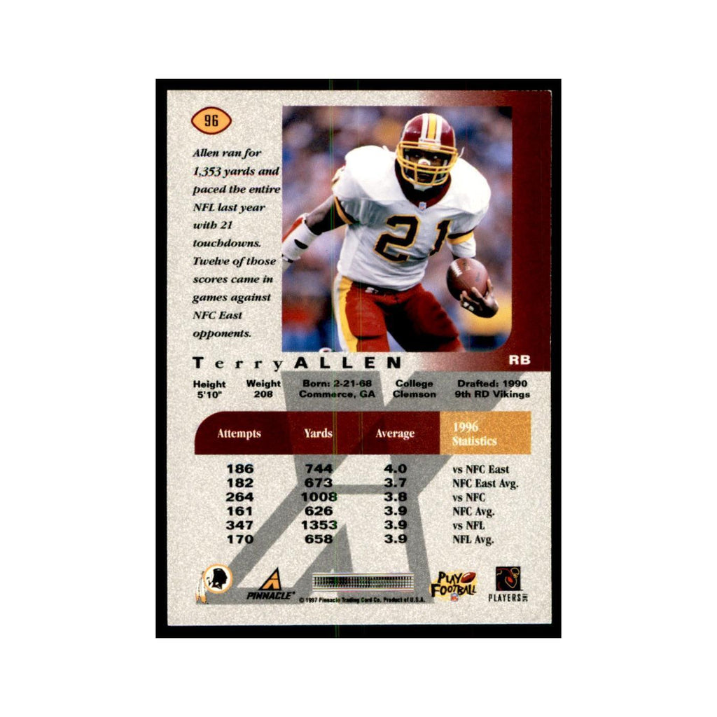 Terry Allen 1997 Pinnacle X-Press #96 Football Cards Football Card NM