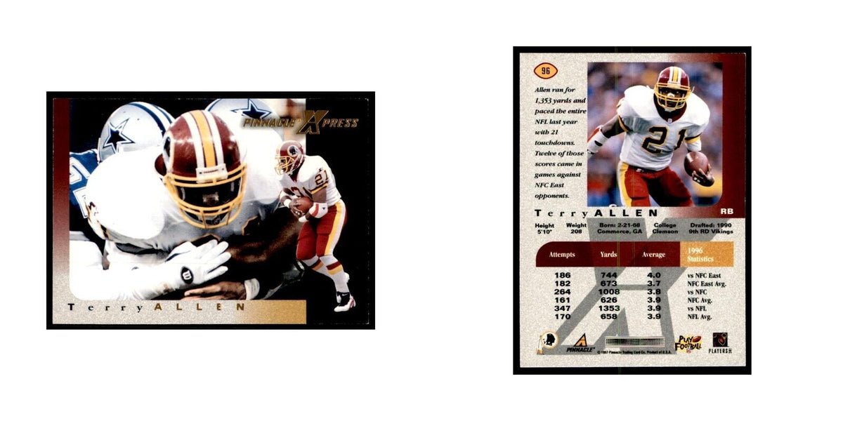 Terry Allen 1997 Pinnacle X-Press #96 Football Cards Football Card NM
