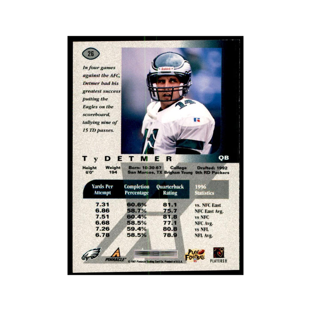 Ty Detmer 1997 Pinnacle X-Press #26 Football Cards Football Card NM