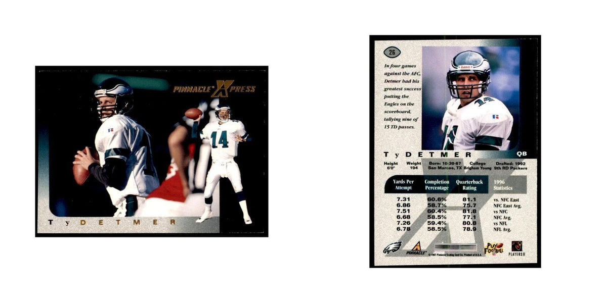 Ty Detmer 1997 Pinnacle X-Press #26 Football Cards Football Card NM