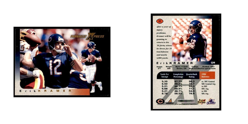 Erik Kramer 1997 Pinnacle X-Press #83 Football Cards Football Card NM