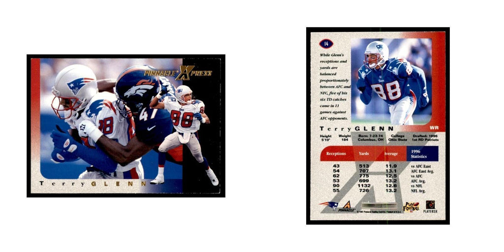 Terry Glenn 1997 Pinnacle X-Press #14 Football Cards Football Card NM