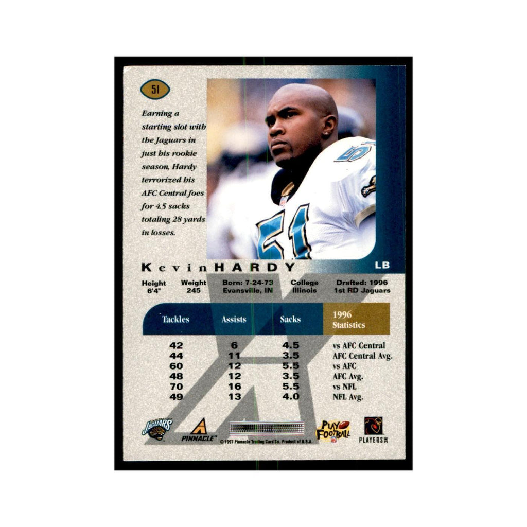 Kevin Hardy 1997 Pinnacle X-Press #51 Football Cards Football Card NM