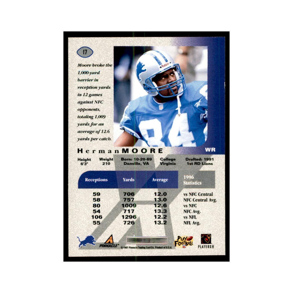 Herman Moore 1997 Pinnacle X-Press #17 Football Cards Football Card NM