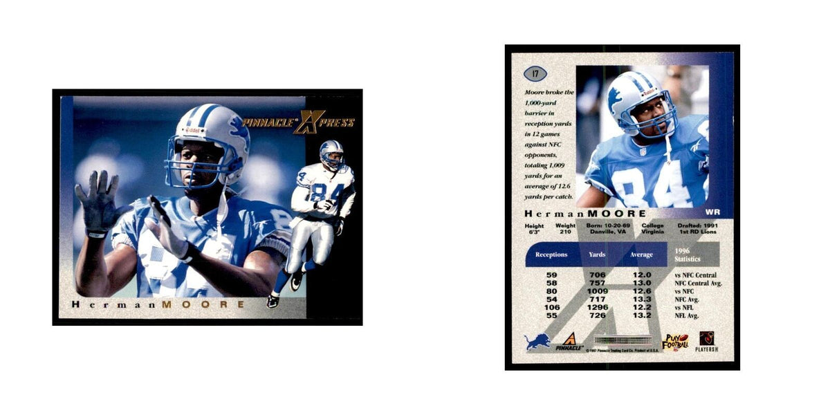 Herman Moore 1997 Pinnacle X-Press #17 Football Cards Football Card NM