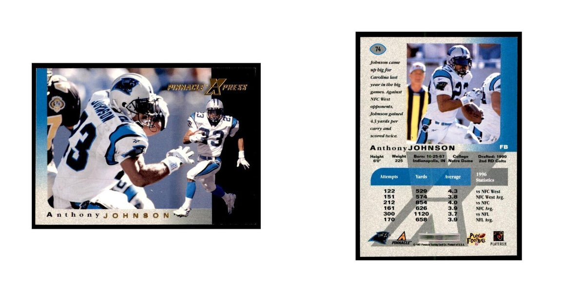 Anthony Johnson 1997 Pinnacle X-Press #74 Football Cards Football Card NM