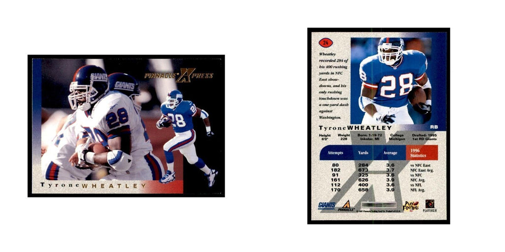 Tyrone Wheatley 1997 Pinnacle X-Press #24 Football Cards Football Card NM