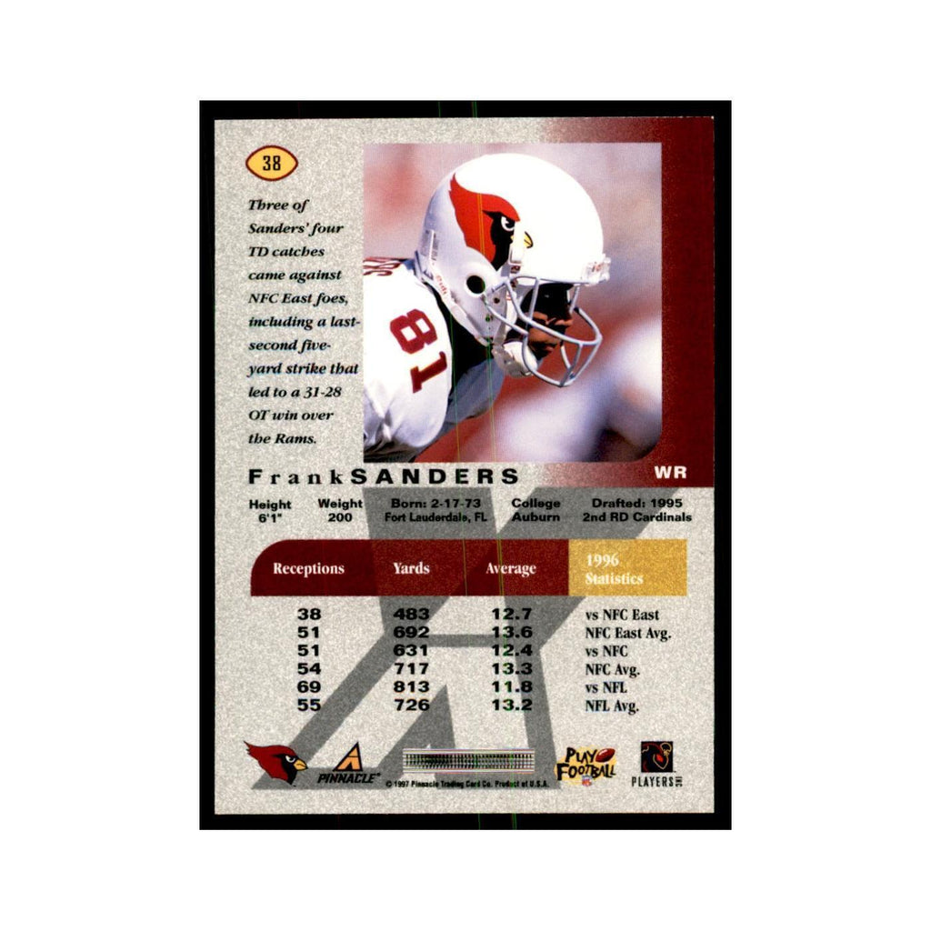 Frank Sanders 1997 Pinnacle X-Press #38 Football Cards Football Card NM