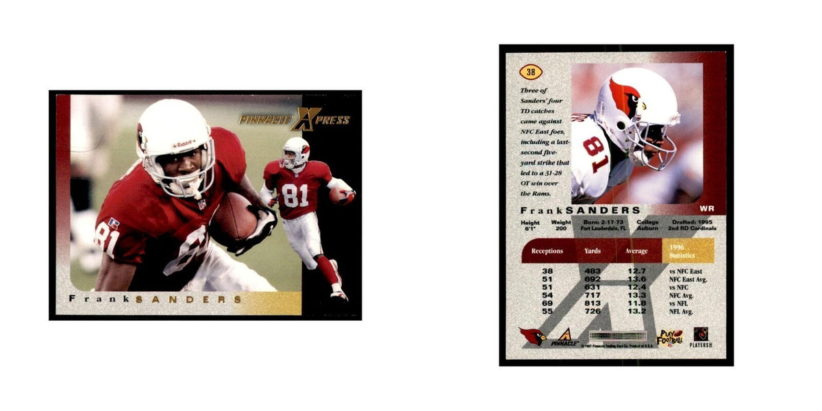 Frank Sanders 1997 Pinnacle X-Press #38 Football Cards Football Card NM