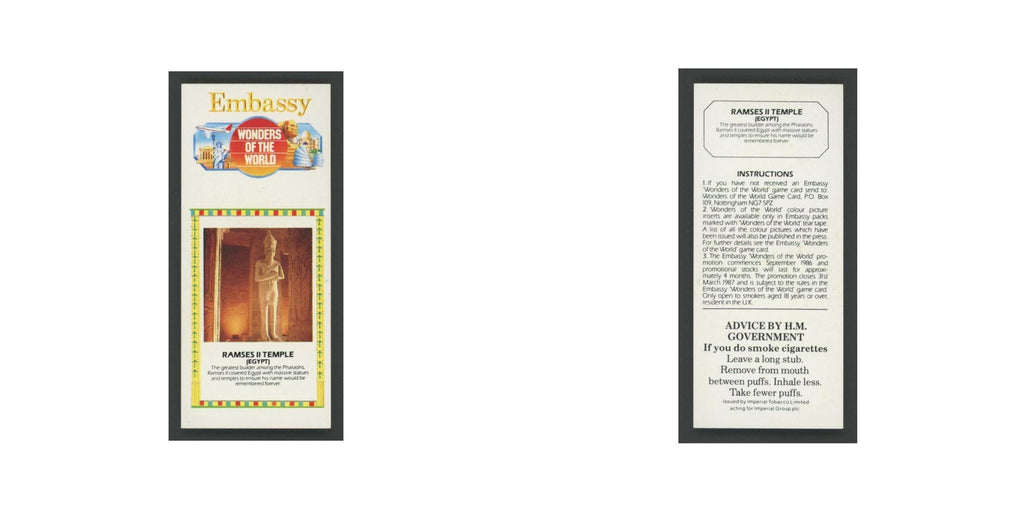 Ramses II Temple 1986 Embassy Wonders of the World EX