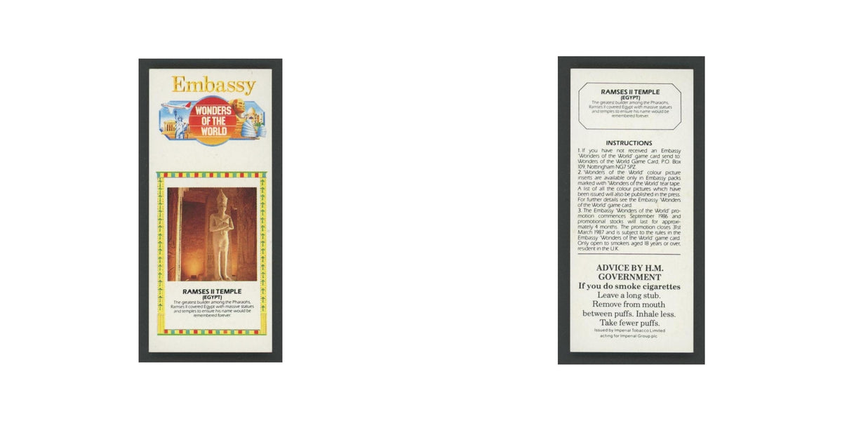Ramses II Temple 1986 Embassy Wonders of the World EX
