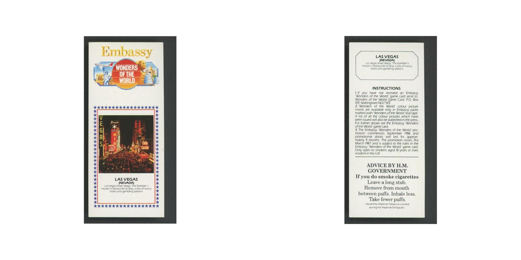 Las Vegas 1986 Embassy Wonders of the World EX