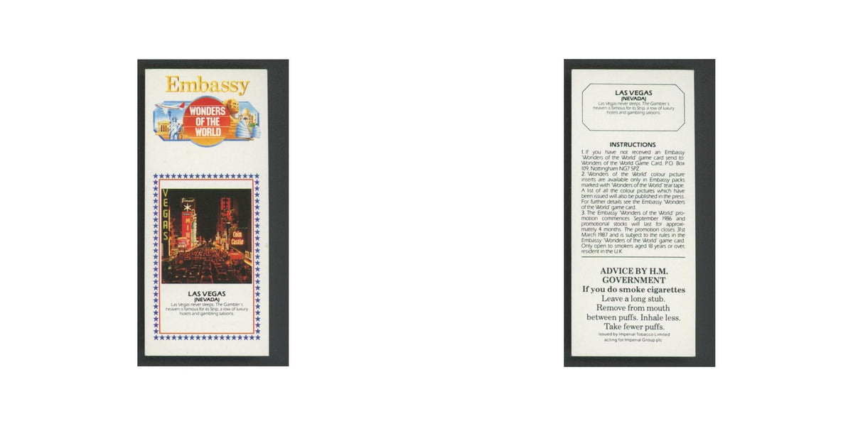 Las Vegas 1986 Embassy Wonders of the World EX