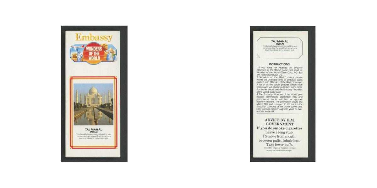 Taj Mahal 1986 Embassy Wonders of the World EX