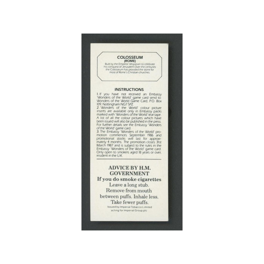 Colosseum 1986 Embassy Wonders of the World EX