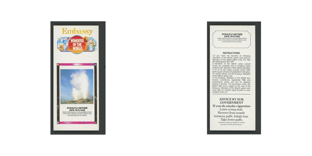 Pohuto Geyser 1986 Embassy Wonders of the World EX