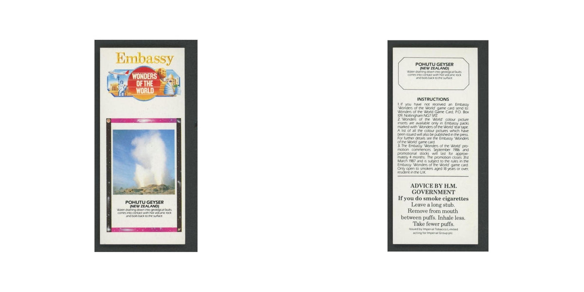 Pohuto Geyser 1986 Embassy Wonders of the World EX