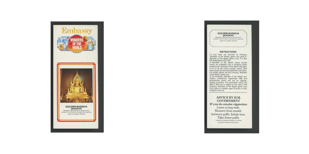 Golden Buddha 1986 Embassy Wonders of the World EX