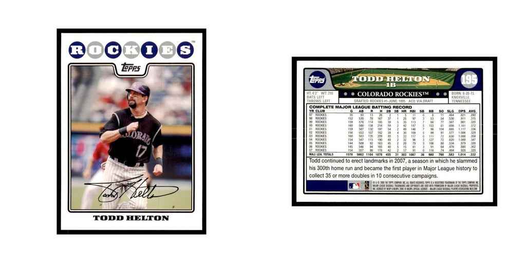 Todd Helton 2008 Topps #195 Baseball Cards Baseball Card NM