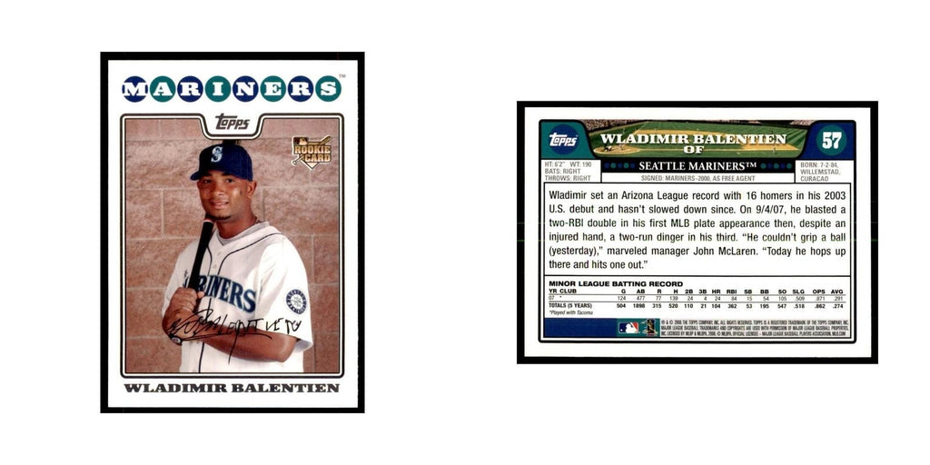 Wladimir Balentien 2008 Topps #57 Baseball Cards Baseball Card NM