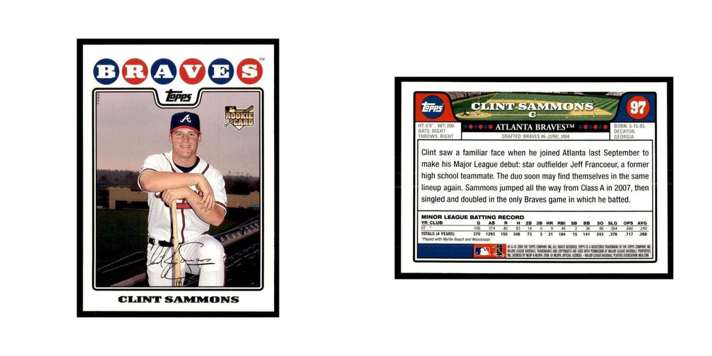 Clint Sammons 2008 Topps #97 Baseball Cards Baseball Card NM