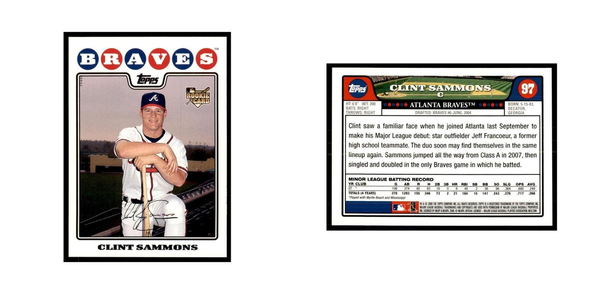 Clint Sammons 2008 Topps #97 Baseball Cards Baseball Card NM