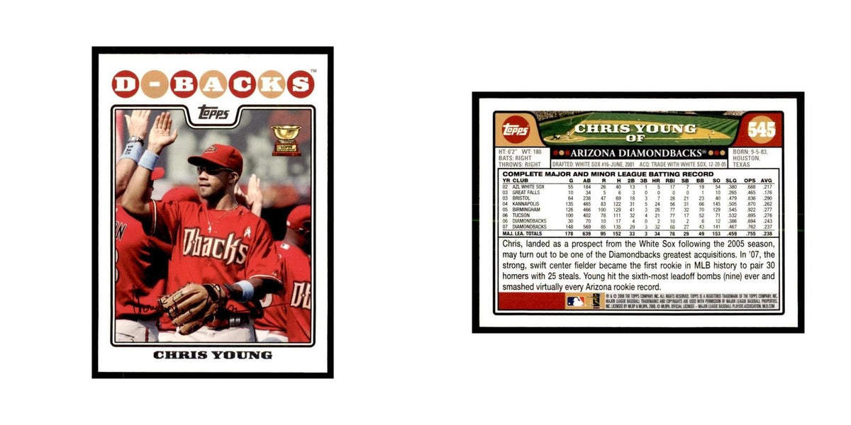 Chris Young 2008 Topps #545 Baseball Cards Baseball Card NM