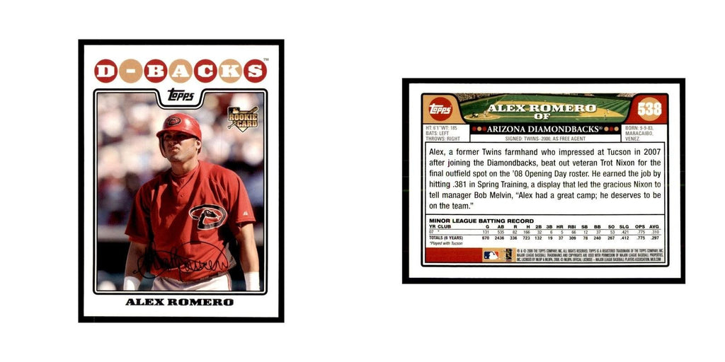 Alex Romero 2008 Topps #538 Baseball Cards Baseball Card NM