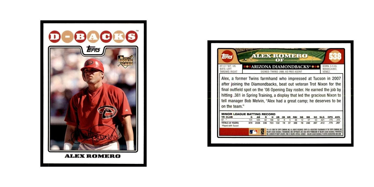 Alex Romero 2008 Topps #538 Baseball Cards Baseball Card NM