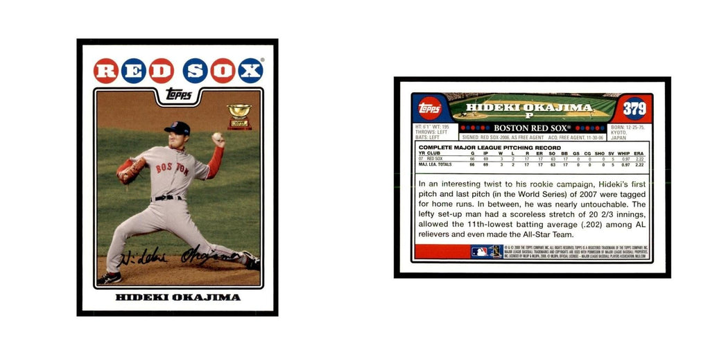Hideki Okajima 2008 Topps #379 Baseball Cards Baseball Card NM