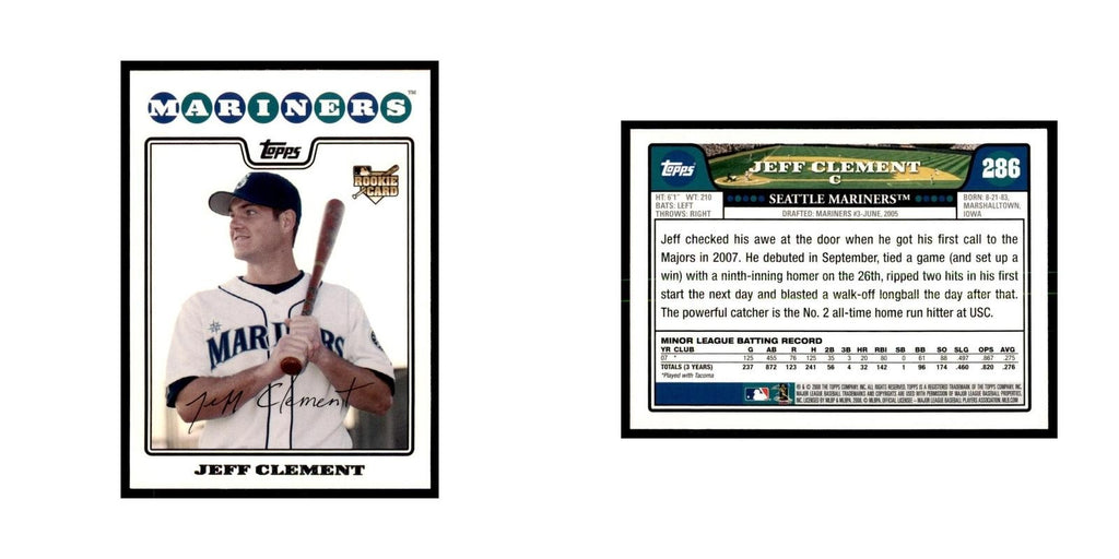 Jeff Clement 2008 Topps #286 Baseball Cards Baseball Card NM