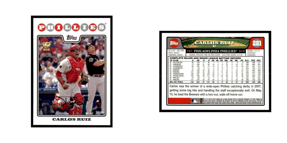 Carlos Ruiz 2008 Topps #281 Baseball Cards Baseball Card NM