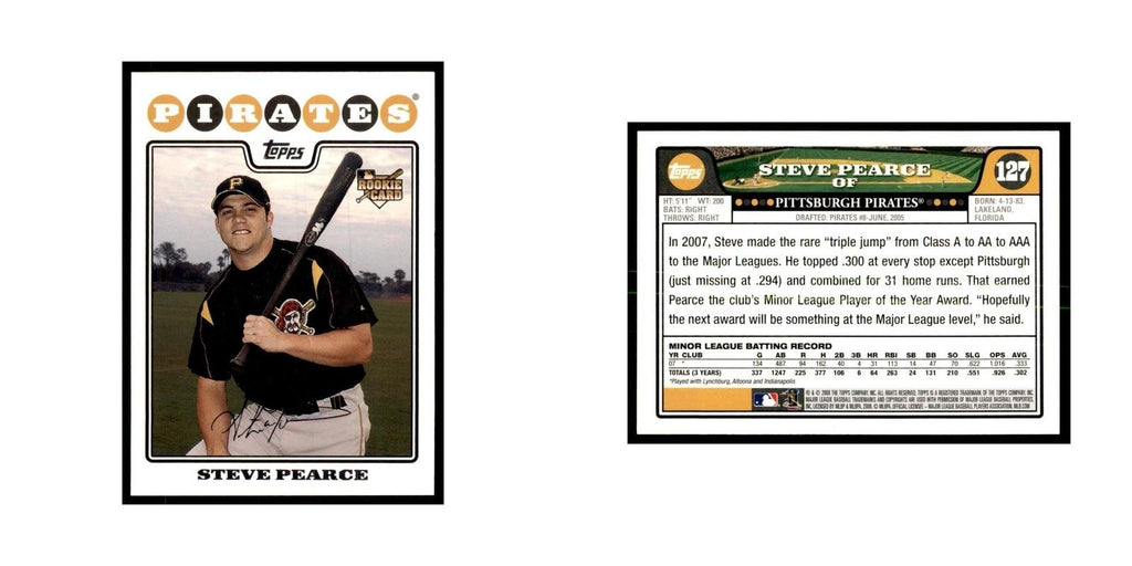 Steve Pearce 2008 Topps #127 Baseball Cards Baseball Card NM