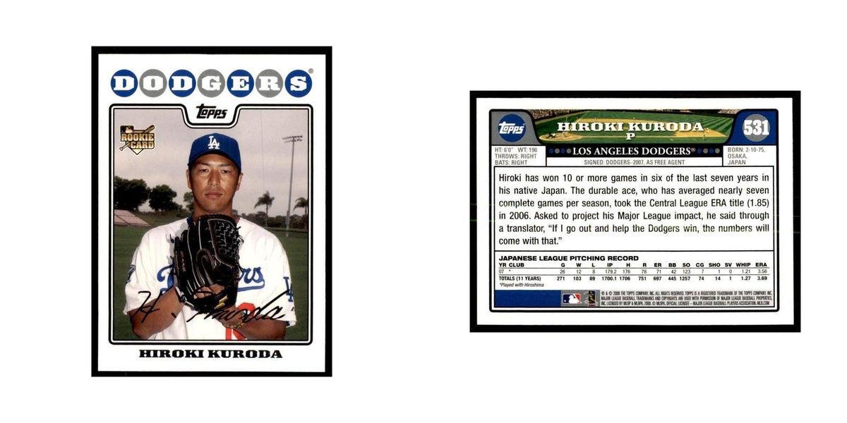 Hiroki Kuroda 2008 Topps #531 Baseball Cards Baseball Card NM