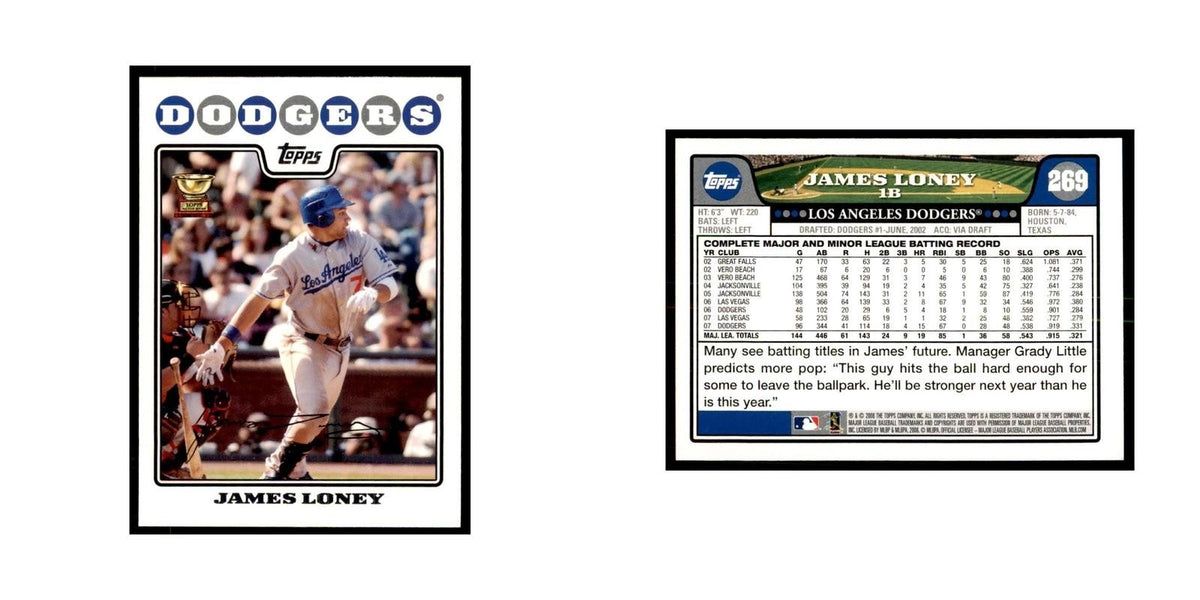 James Loney 2008 Topps #269 Baseball Cards Baseball Card NM