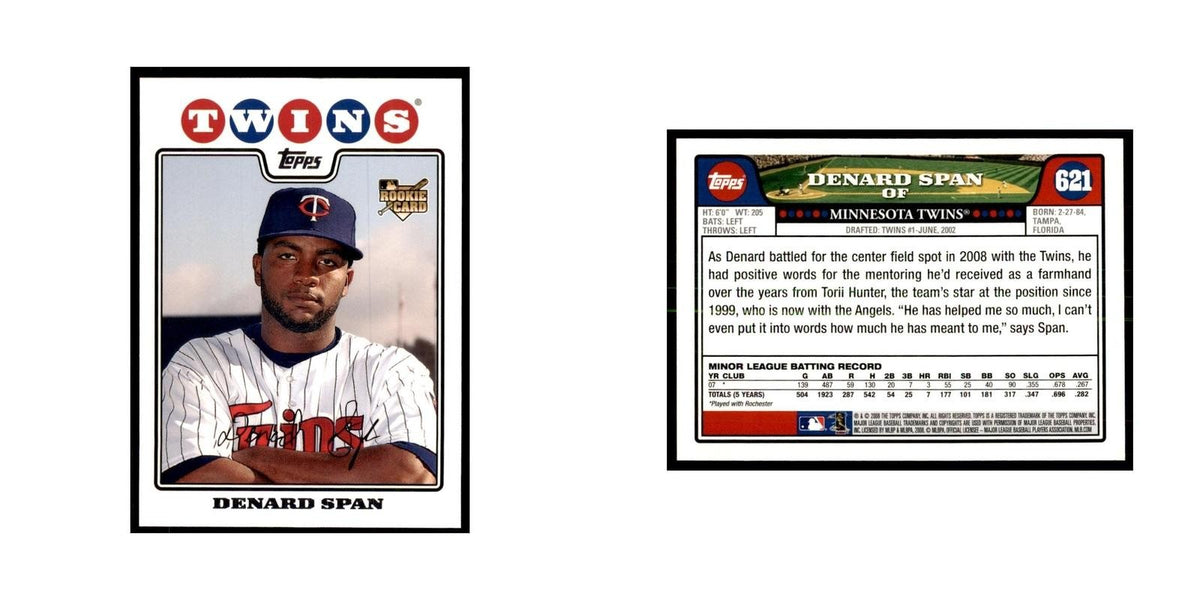 Denard Span 2008 Topps #621 Baseball Cards Baseball Card NM