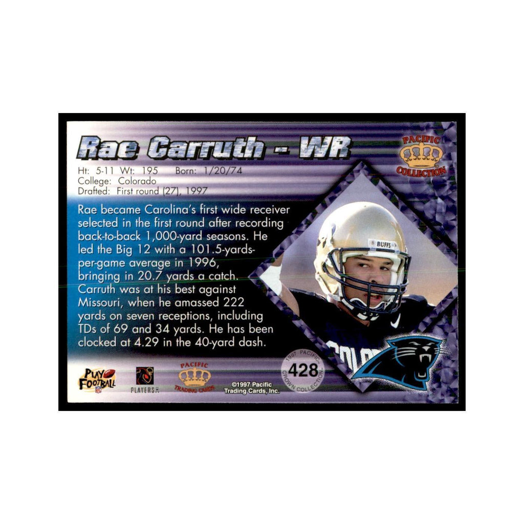 Rae Carruth 1997 Pacific #428 Football Cards Football Card NM