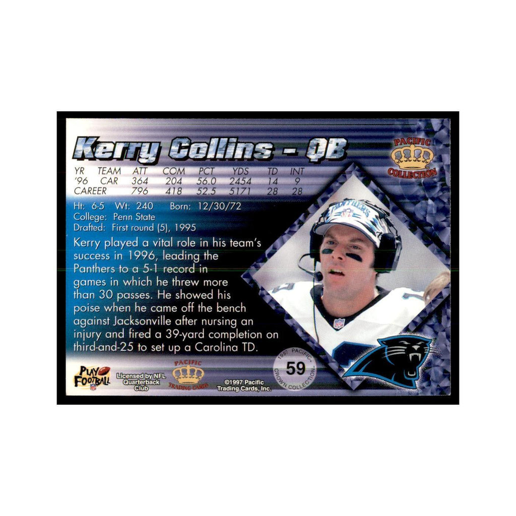 Kerry Collins 1997 Pacific #59 Football Cards Football Card NM