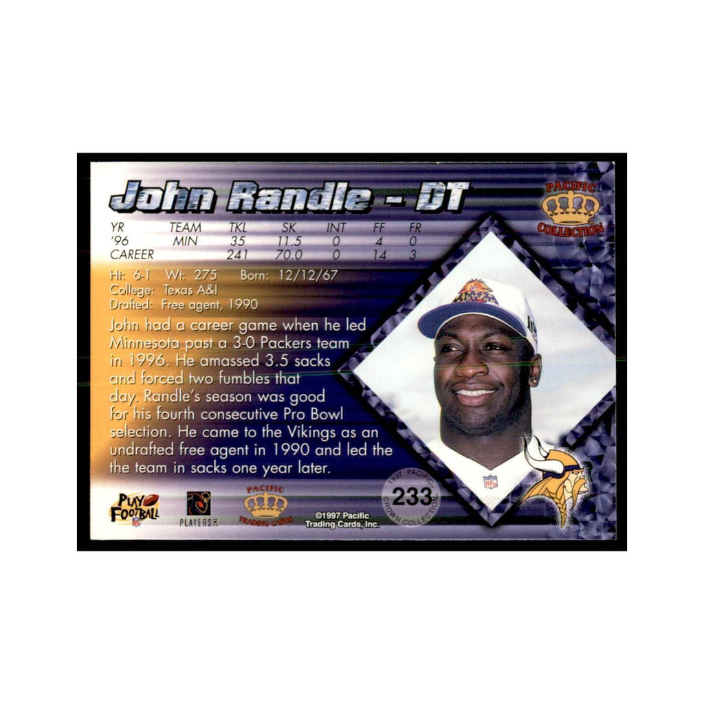 John Randle 1997 Pacific #233 Football Cards Football Card NM