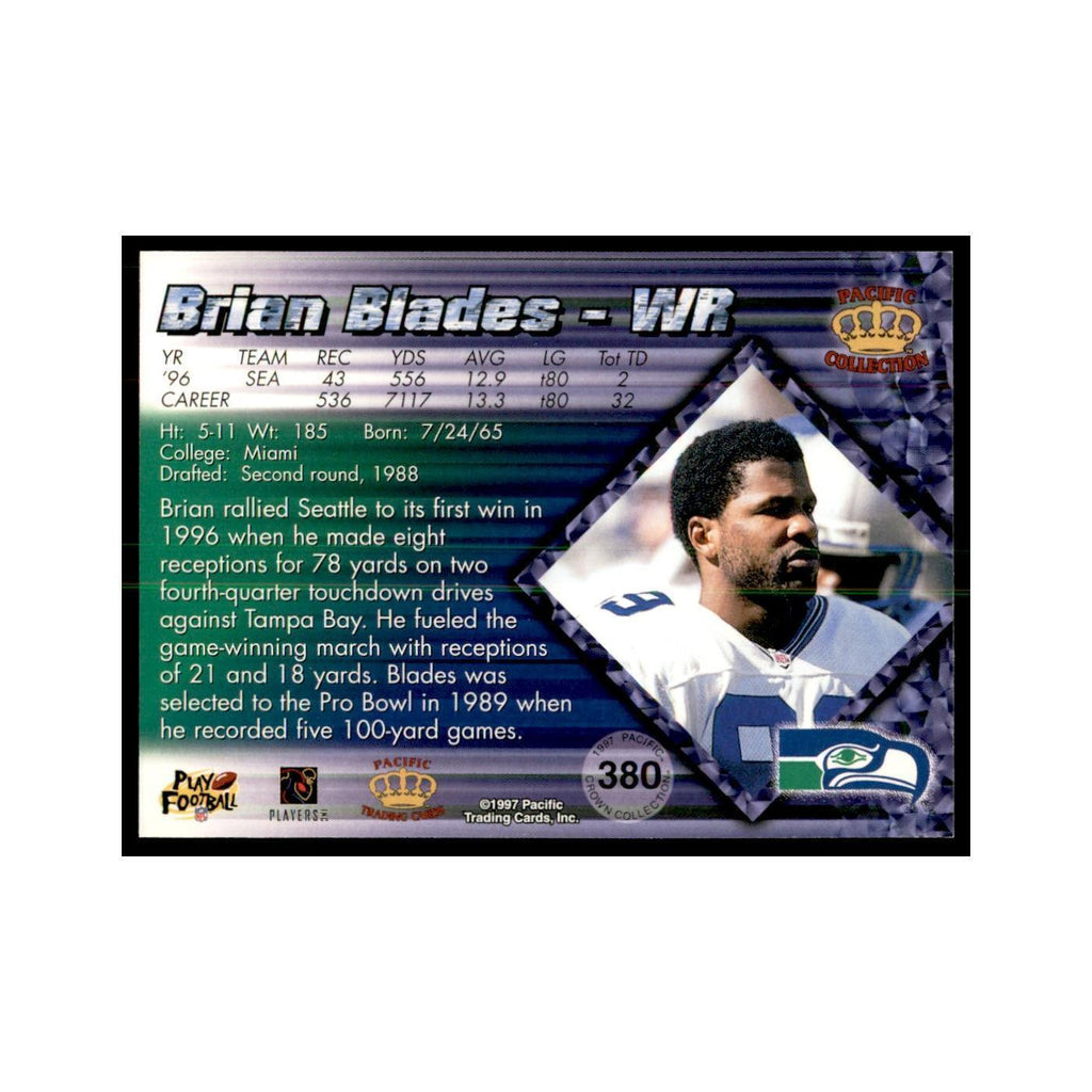 Brian Blades 1997 Pacific #380 Football Cards Football Card NM