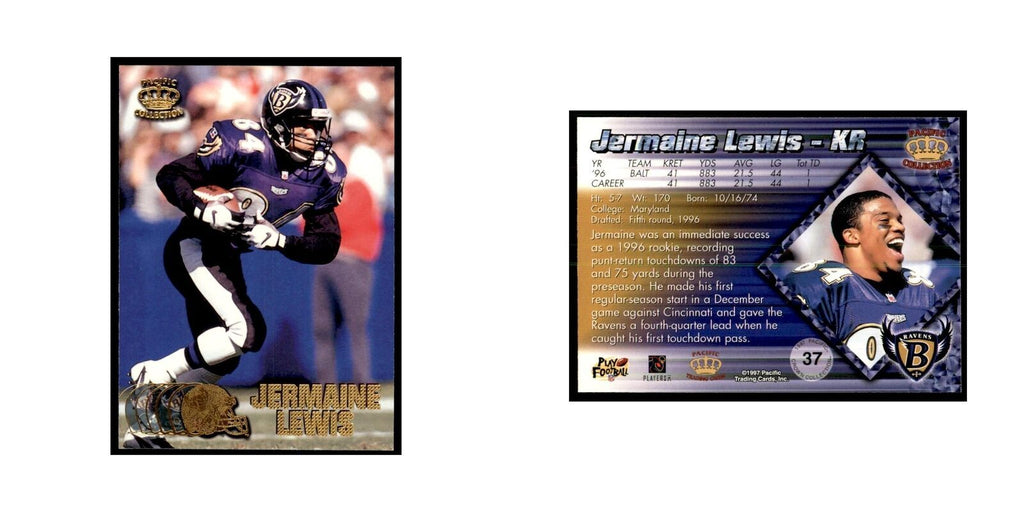 Jermaine Lewis 1997 Pacific #37 Football Cards Football Card NM