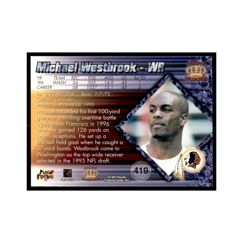 Michael Westbrook 1997 Pacific #419 Football Cards Football Card NM