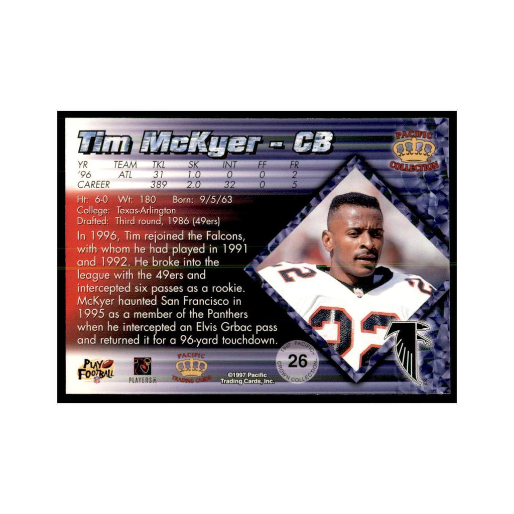 Tim McKyer 1997 Pacific #26 Football Cards Football Card NM