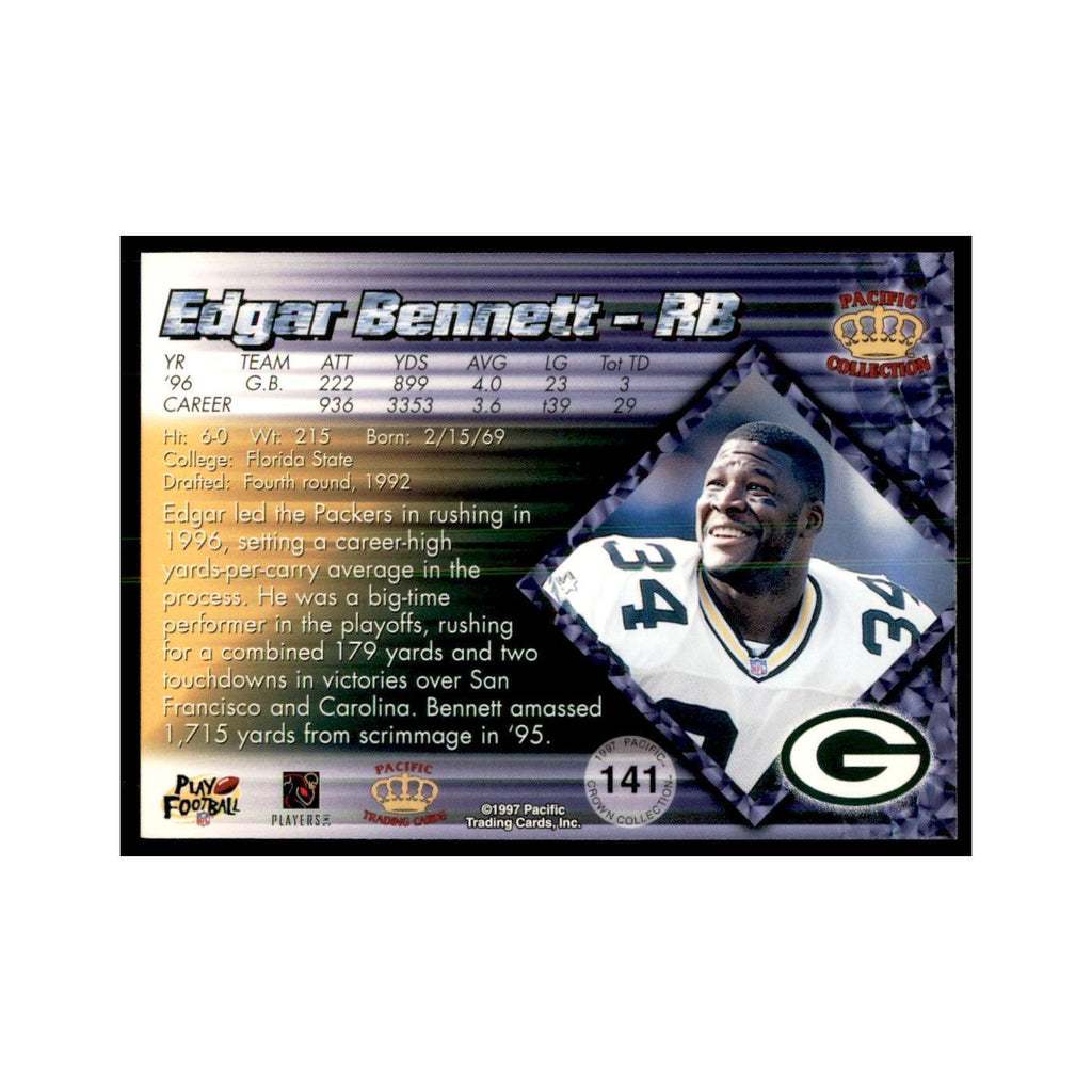 Edgar Bennett 1997 Pacific #141 Football Cards Football Card NM