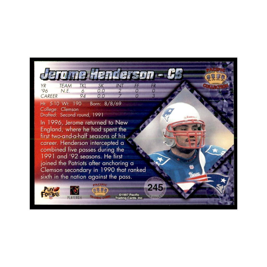 Jerome Henderson 1997 Pacific #245 Football Cards Football Card NM
