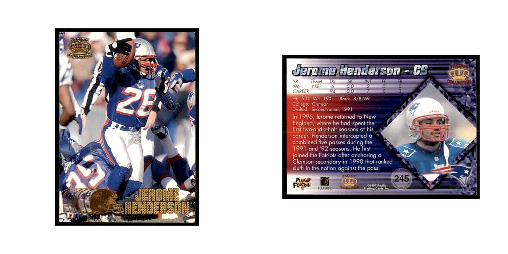 Jerome Henderson 1997 Pacific #245 Football Cards Football Card NM